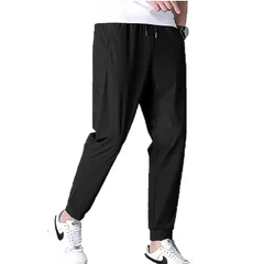 [IBUKI-STYLE] ジョガー パンツ メンズ 接触冷感 涼しい 冷感 速乾 スポーツ ランニング ストレッチ スウェット 大きいサイズ スキニー ロング ジャージ 接触冷感 イージーパンツ 吸汗速乾 夏 無地 吸汗 速乾 ドライ  [ブラック] [L]