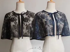 羽織るだけで一気に華やかな装いに 全5色 総レース ボレロ パーティボレロ パーティー レース ケープ フォーマル 演奏会 発表会 お呼ばれ フォーマル 体型カバー