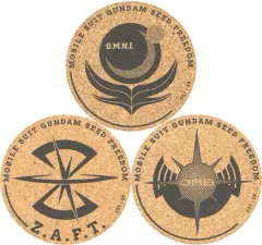 【中古】コースター 地球連合軍＆ザフト(Z.A.F.T.)＆オーブ コルクコースターセットA(3枚セット) 「機動戦士ガンダムSEED FREEDOM×animatecafe」