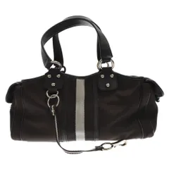 BALLY (バリー) トレインスポッティング キャンバス レザー ハンドバッグ ブラウンのサムネイル