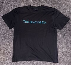 THE BEACH & Co. 半袖Tシャツ  ブラック×ティファニーブルー　ユニセックス