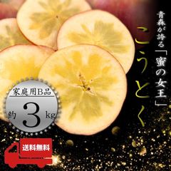 青森県産 ＂ こうとく ( 高徳 ) ＂ りんご【ご家庭用B品3kg】【送料無料】【産地直送】リンゴ 林檎