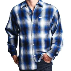 LA発祥 アメリカ製 CALTOP キャルトップ フランネル チェック 長袖 ボタンシャツ 青 ロイヤルブルー