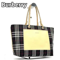 【大人の品格を纏う名作✨】　Burberry バーバリー　トートバッグ ノバチェック レザー キャンバス 通勤 旅行 レディース　ベージュ 黒