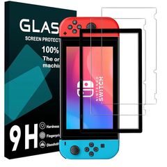 対応 Switch ガラスフイルム ガイド枠付き【2枚セット 国産旭硝子製 】Switch フィルム 保護フィルム ガラス さらさら 強化ガラス 保護フィルム 高硬度9H 指紋防止 気泡防止 飛散防止 自動吸着 撥油性 耐衝撃 高透過率 貼り付け簡単 0