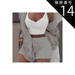 種類14：画像4/L セットアップ ルームウェア パジャマ 部屋着 寝巻き ナイトウェア 袖あり ノースリーブ もこもこ モコモコ ふわふわ 3点セット お得 かわいい 大人可愛い カジュアル おしゃれ 大人女子 こなれ感 ラフ ラブリー キュート ガーリー 