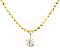 【迅速発送】ｂｙ∞ＧｅｍｓＫ 【KASHIMA】K18イエローゴールド台 0.1ct ダイヤモンド 一粒石 プチ ペンダント ネックレス