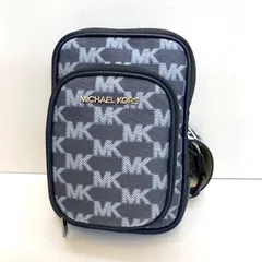 03w05583【美品】マイケルコース Michael Kors フォーン ウォレット クロスボディ ネイビーマルチ NAVY MULTI  ショルダーバッグ  ポーチ ミニバッグ レディース