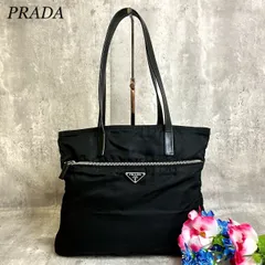 ✨良品✨ PRADA プラダ 肩掛けトート トートバッグ ハンドバッグ 三角ロゴプレート シルバー金具 ロゴ型押し ジッパー A4収納 白タグ テスートナイロン ユニセックス レディース メンズ ブラック 黒色 通勤 会社