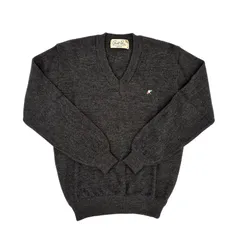 美品 アーノルドパーマー ウール100% ニット セーター Mサイズ 日本製 Vネック 90s チャコールグレー 傘ロゴ｜Arnold Palmer Wool 100% Knit V-Neck Sweater Japan 90s Gray M