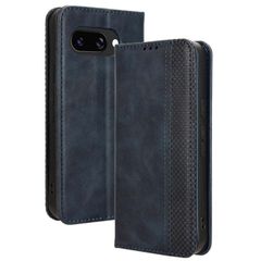 Google Pixel 9a ケース 手帳 チェック柄 合革 レトロ 手帳 ケース 【Color】ネイビー