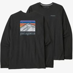 patagonia ロンT メンズ ライン ロゴ リッジ レスポンシビリティー Line Logo Ridge Responsibili L/S Tee USAモデル 38517 ロングスリーブ XL Tシャツ  長袖 INK BLACK INBK