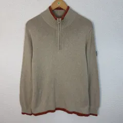 Eddie Bauer エディーバウアー ハーフジップニット リブニット アースカラー ベージュ Sサイズ メンズ 古着 アメカジ