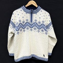 90s ダーレオブノルウェイ 3L ニット セーター￼ 肉厚 総柄￼ 北欧製 