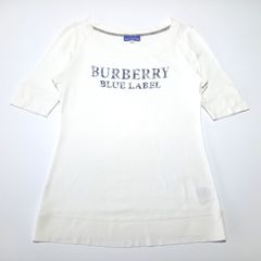 バーバリー ブルーレーベル ロゴTシャツ カットソー ホワイト 白 38サイズ Burberry