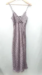 ◇ ⊂ ZARA ザラ 花柄 スリット入り ロング キャミワンピース サイズEUR S ブラック ピンク レディース E  【1502030035612】