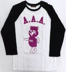 [중고] T셔츠 AAA 라글란 T셔츠(에~판다 BIG무늬/퍼플) 블랙×화이트 레이디스 사이즈 에~숍 기간 한정 완전 수주 생산 상품