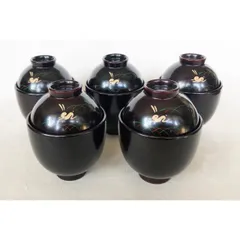 Green❤︎さま専用！優美な萩蒔絵の映える小吸物椀５点（検輪島塗懐石道具小椀 Green❤︎さま専用！優美な萩蒔絵の映える小吸物椀5点（検