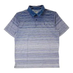 サイズ：XL UNDER ARMOUR アンダーアーマー 1290148 半袖ポロシャツ ボーダー柄 ネイビー系 [240101513674] ゴルフウェア メンズ ストスト