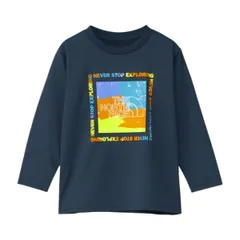 THE NORTH FACE ノースフェイス ロングスリーブ ES ゲットモテッドグラフィックティー キッズ 長袖 Tシャツ リサイクル UVケア 抗菌防臭　アーバンネイビー