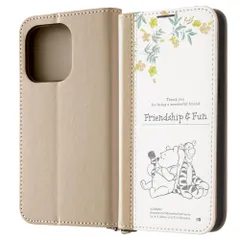 イングレム iPhone 15 Pro ケース ディズニー 手帳型レザーケース Noble プーとティガー_ノート風