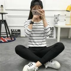 送料無料 チュニック Tシャツ カットソー ホワイト ブラック ボーダー 長袖 クリスマス 冬 プレゼント