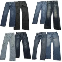 古着卸 まとめ売り リーバイス 505 デニム パンツ 8枚セット (メンズ 33 /32 ) ブラック インディゴブルー アメカジ 中古 古着 NB5419