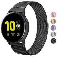 Wanme メタルバンド Samsung Galaxy Watch Active 2 44mm 40mm & Active 40mm & Galaxy Watch 3 41mm & Galaxy Watch 42mm用 20mm ステンレススチー [ブラック]