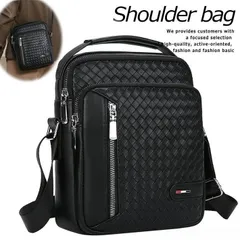 ショルダーバッグ メンズ ワンショルダー サコッシュ 斜めがけ メンズボディバック かっこいい ボディバッグ レザー ワンショルダーバッグ カバン 鞄 かばん レザー調 メンズバッグ メンズショルダーバック 散歩 父の日 7987522 ブラック (B柄)