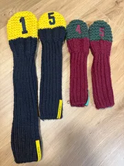 【お買い得品】代官山ゴルフ倶楽部 オリジナルニットカバー 4個セット ヘッドカバーセット イエロー ネイビー  グリーン バーガンディ ドライバー ユーティリティ フェアウェイウッド