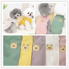 犬の服　くまワッペンタンクトップ(ライトピンク、ピンク)