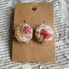 ピアス ドライフラワー レジン おしゃれ
