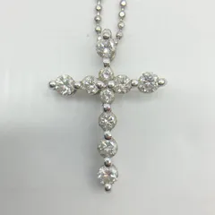 Ponte Vecchio ポンテヴェキオ クロス モチーフ ダイヤ ネックレス K18WG 750 ホワイトゴールド ダイヤモンド 0.51ct 40cm アクセサリー レディース 【中古】Aランク　5_304のサムネイル