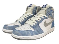 NIKE (ナイキ) AIR JORDAN 1 High OG Hyper Royal エアージョーダン 1 ハイカットスニーカー 555088-402 26cm US8 ホワイト×ブルー メンズ/065
