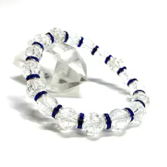 クラック水晶 パワーストーン ブレスレット  8mm （ダークブルー）メンズ・レディース　男性・女性　数珠ブレス　開運  [m]