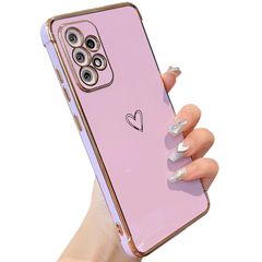 【在庫処分】Samsung Galaxy A53 5G 用 ハートケース 柔軟な TPU シリコン メッキ加工 ソフト ZTOFERA 軽量 耐衝撃 おしゃれ 韓国 可愛い サムスンギャラクシー A53 ケース 携帯カバー 女性 心パターン スマホケース ワイ