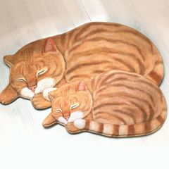 カーペット 玄関マット フロアマット 洗える 3D猫柄ラグ ラグマット 滑り止め付 リビングルームカーペット ソファ フロアマット 玄関マット マット 家庭用huaman01