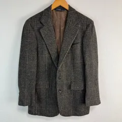 POLO by RALPH LAUREN ポロラルフローレン ブラウン チェック柄 総柄 テーラードジャケット 2つボタン メンズ 古着