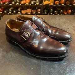 コードバン　ブルックスブラザーズ　brooksbrothers Alden オールデン 04509 モンクストラップ　プレーントゥ　バーガンディ　US8.5D 別注