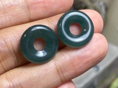 RS10-131 氷糯種 灰藍 玉壁 平安守り 天然ドグアテマラ産 A貨 本翡翠 ルース ネックレス
