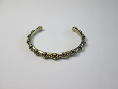 クロスバングル ユリ 紋章 バングル 真鍮 ブラス オープン ヴィンテージ風 メンズ ブレスレット