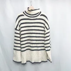 ◇ ⊇ Auntie Rosa Holiday ボーダー柄 長袖 ニット セーター サイズ表記なし アイボリー ブラック レディース E  【1502030014044】