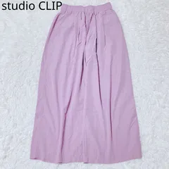スタディオクリップ　ワイドパンツ　パープル　ポケット　ゆったり　大人カジュアル　華やか　シンプル　春夏秋物