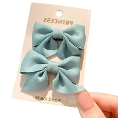 【特価商品】洋服 浴衣 発表会 結婚式 卒園式 袴 バレッタ ヘアアクセサリー クリップ 2個セット 子供 緑 小さめ リボン 髪飾り GFun