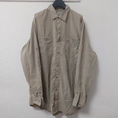 ビンテージ travel smith アウトドア 長袖 シャツ L カーキ 無地 ベンチレーション機能性 デザイン フィッシング 05I2401