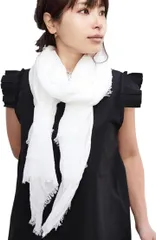 Rastole スカーフ ストール 春 夏 スタイリスト監修 レディース 大判 UVカット99％ 薄手 ガーゼ(ホワイト)