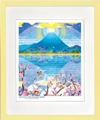 幻想絵画、空飛ぶ画家糸川裕志の富士山曼荼羅図富嶽三十六景の画帳 空飛ぶ画家糸川裕志の富士山曼荼羅図、アクリル画