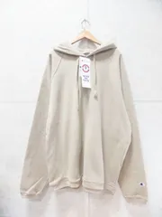 【タグ付き未使用品】CHAMPION チャンピオン プルオーバー パーカー 長袖 裏起毛 ワンポイント 無地 アンバーブラウン ベージュ Lサイズ C5-T101