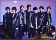 【中古】クリアファイル なにわ男子 A4オリジナルクリアファイル(メンバー絵柄A/全員立ち・背景紫) 「CD The Answer/サチアレ 初回限定盤1」 先着購入特典