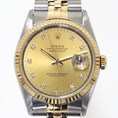 ROLEX ロレックス メンズ腕時計 デイトジャスト 16233G C番 シャンパンゴールド ダイヤ OH済 仕上げ済【中古】